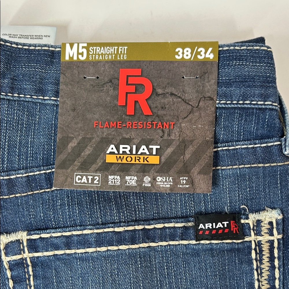 NWT Ariat M5 Flame-Resistant Straight Fit Jeans | CAT 2 (38/34)